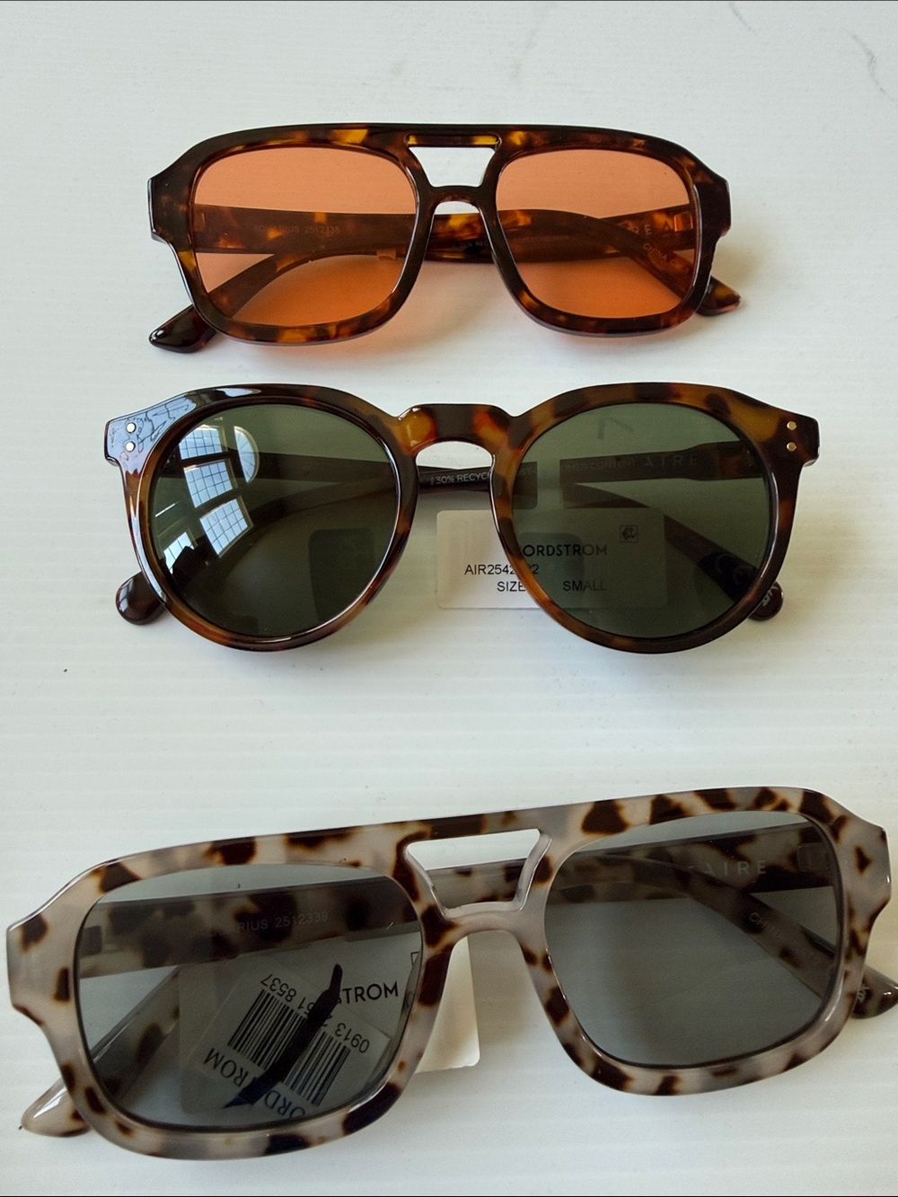 NEW set of 3 Aire Tortoise Shell Sunglasses Trio